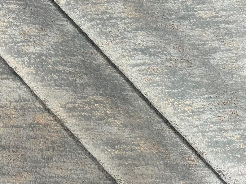 Velvet-100% Polyester Velvet Fabric-Burned Out Velvet-Upholstery Fabric-Velvet Upholstery-Home Decor-10 Colors! Silver/Gold