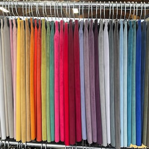 Tela de terciopelo de poliéster de alta resistencia para tapicería – Cortinas duraderas – Decoración del hogar – 137 cm de ancho – Listado 1-2