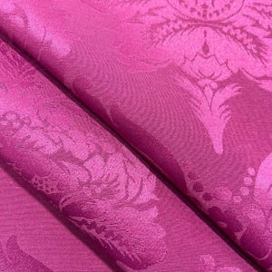 Damascus Upholstery-Damask Fabric-Drapery Fabric-19 Colors Raspberry