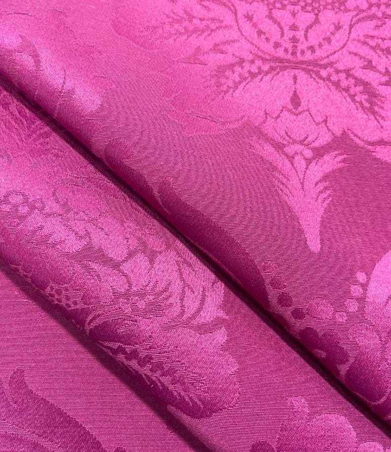Damascus Upholstery-Damask Fabric-Drapery Fabric-19 Colors Raspberry