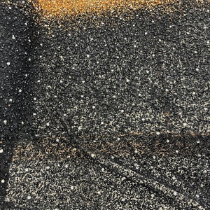 Darcy Black Gold Ombre Beaded Fabric-Black Gold Ombre Sequins Fabric-Black Beaded Fabric-Sequins Fabric-Apparel Fabric