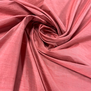 Coral Silk Dupioni-Silk Dupioni-Dupioni Fabric-Silk Fabric-Silk-Bridal Fabric-Apparel Fabric-Craft Fabric-Drapery Fabric-Color: #053