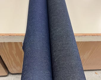 8 oz Cotton Denim Fabric: Mediumweight Blue/Black, 60" Wide