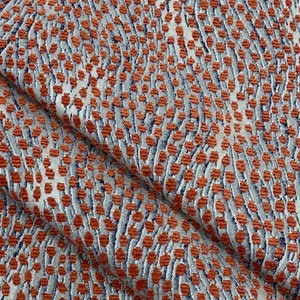Orange Upholstery-Polkadot Fabric-Upholstery Fabric-Velvet Fabric-Chenille Fabric-Home Decor-Drapery Fabric