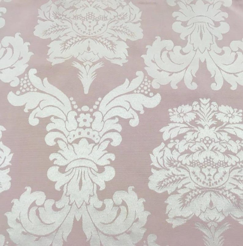 Damascus Upholstery-Damask Fabric-Drapery Fabric-19 Colors Blush