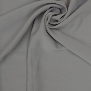 Silver Crepe Fabric-Crepe Fabric-Poly Crepe-Bridal Fabric-Apparel Fabric-Medium Crepe-Manhattan Crepe-www.ViaFabrics.com
