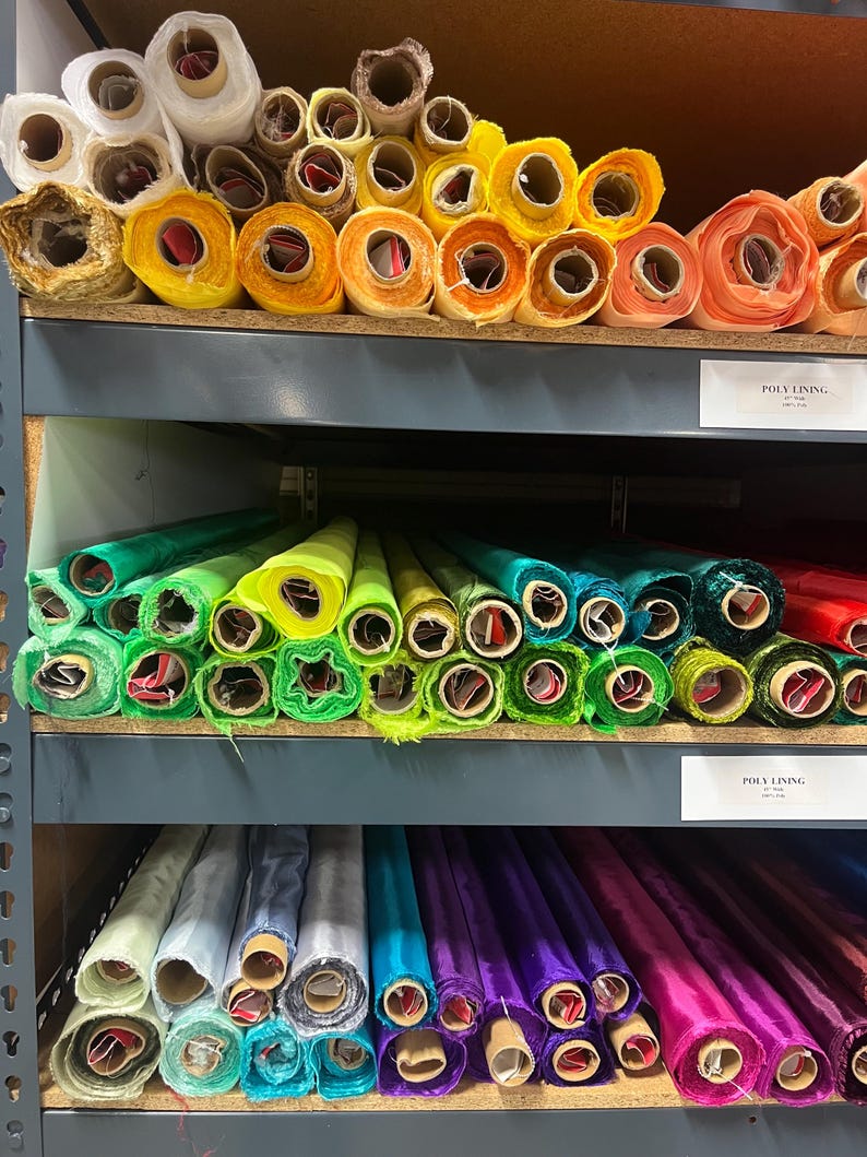 Poly China Lining-Polyester Lining-Lining Fabric-Apparel Lining-138 Colors-Listing 1-2 imagem 4