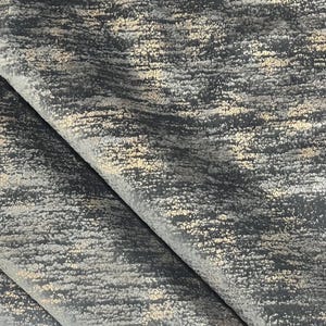 Velvet-100% Polyester Velvet Fabric-Burned Out Velvet-Upholstery Fabric-Velvet Upholstery-Home Decor-10 Colors! Charcoal/Gold