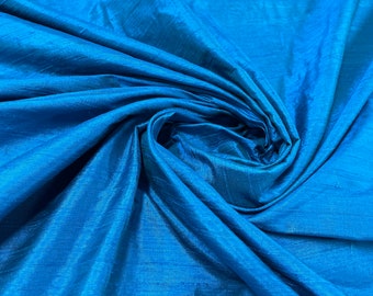 Blue Dupioni-Silk Dupioni Fabric-Silk Fabric-Silk-Bridal Fabric-Apparel Fabric-Drapery Fabric-Color: #235