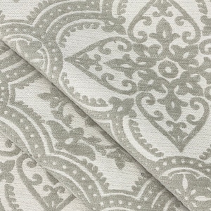 Eddy Damascus-Taupe Damascus Fabric-Damascus-Taupe Damask Fabric-Damask Fabric-Chenille Fabric-Embossed Damask-Drapery Fabric