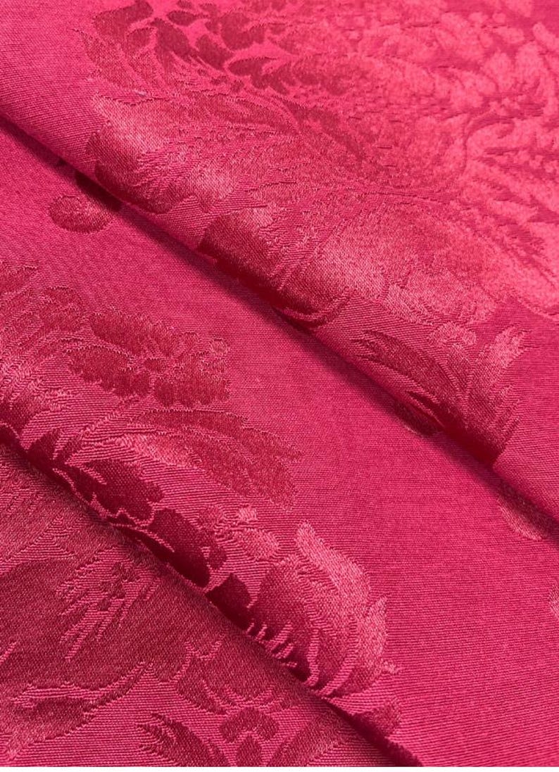Damascus Upholstery-Damask Fabric-Drapery Fabric-19 Colors Burgundy