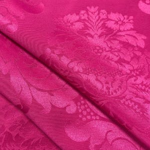 Damascus Upholstery-Damask Fabric-Drapery Fabric-19 Colors Magenta