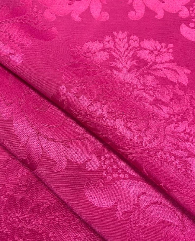 Damascus Upholstery-Damask Fabric-Drapery Fabric-19 Colors Magenta