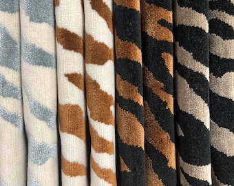 Velvet Fabric-Faux Tiger Print-Faux Animal Print Fabric-Upholstery Velvet-Hand Bag Fabric-Upholstery Fabric-4 Colors!