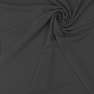 Charcoal Crepe Fabric-Crepe Fabric-Poly Crepe-Bridal Fabric-Apparel Fabric-Medium Crepe-Manhattan Crepe-www.ViaFabrics.com