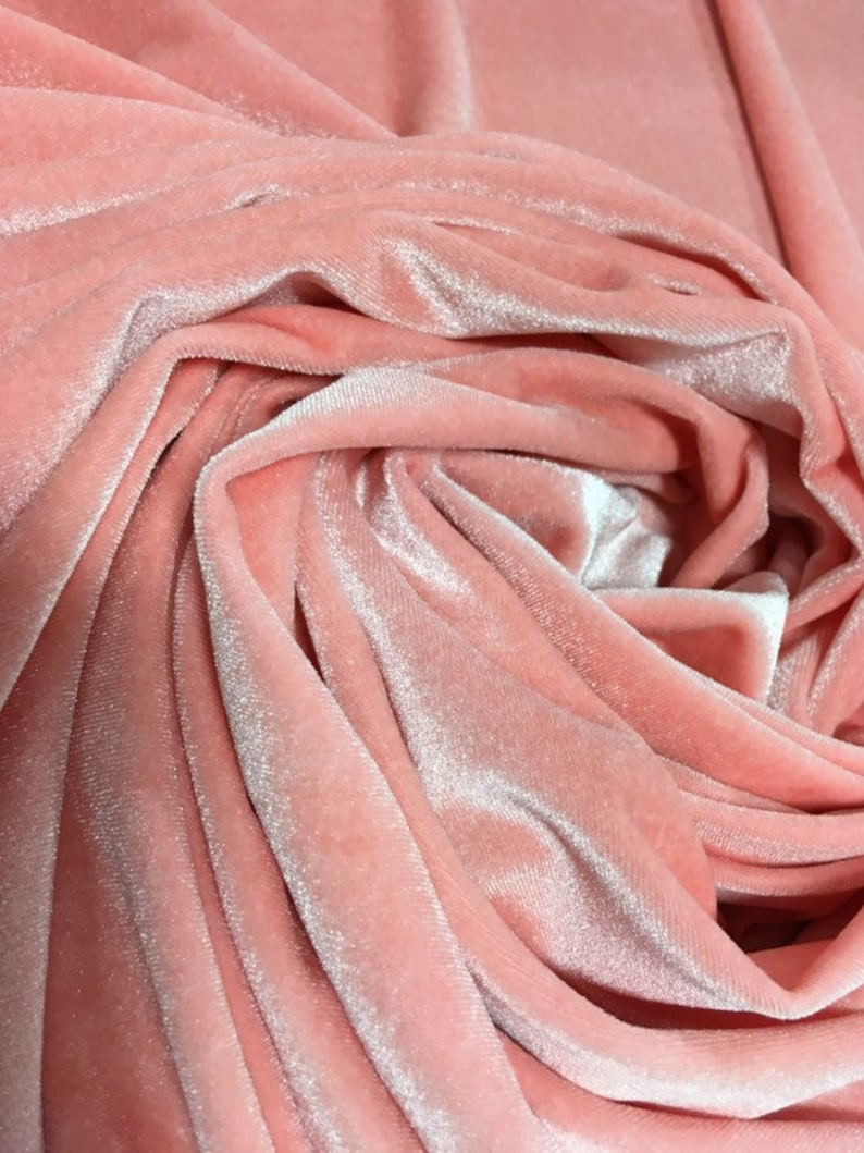 Coral Spandex Velvet-Pink Spandex Velvet-Spandex Velvet-Velvet Fabric-Velour Fabric-Stretch Velvet-Polyester Velvet-Knit Fabric-Velveteen