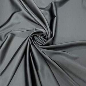 Smoke Stretch Satin-Smoke Satin Fabric-Gray Stretch Satin-Stretch Fabric-Satin-Apparel Fabric-Xanadu Stretch Satin