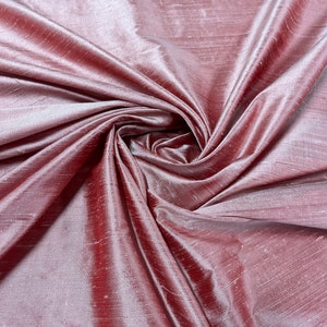 Pink Dupioni-Dupioni Fabric-Silk Fabric-Silk-Bridal Fabric-Apparel Fabric-Craft Fabric-Drapery Fabric-Color: #038