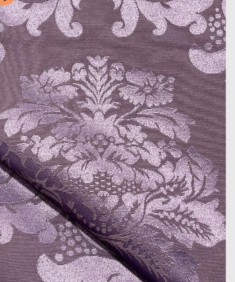 Damascus Upholstery-Damask Fabric-Drapery Fabric-19 Colors Plum