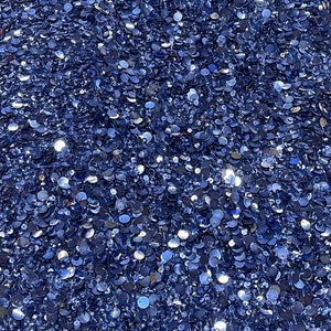 Dark Blue Sequins & Beads on Chiffon Fabric main image 1
