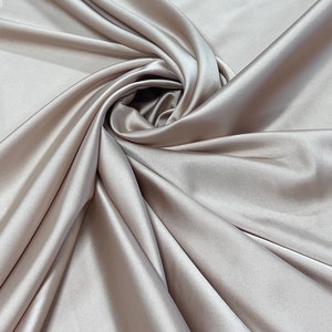 Stretch Satin-Champagne Satin Fabric-Champagne Stretch Satin-Stretch Fabric-Satin-Apparel Fabric-Xanadu Stretch Satin