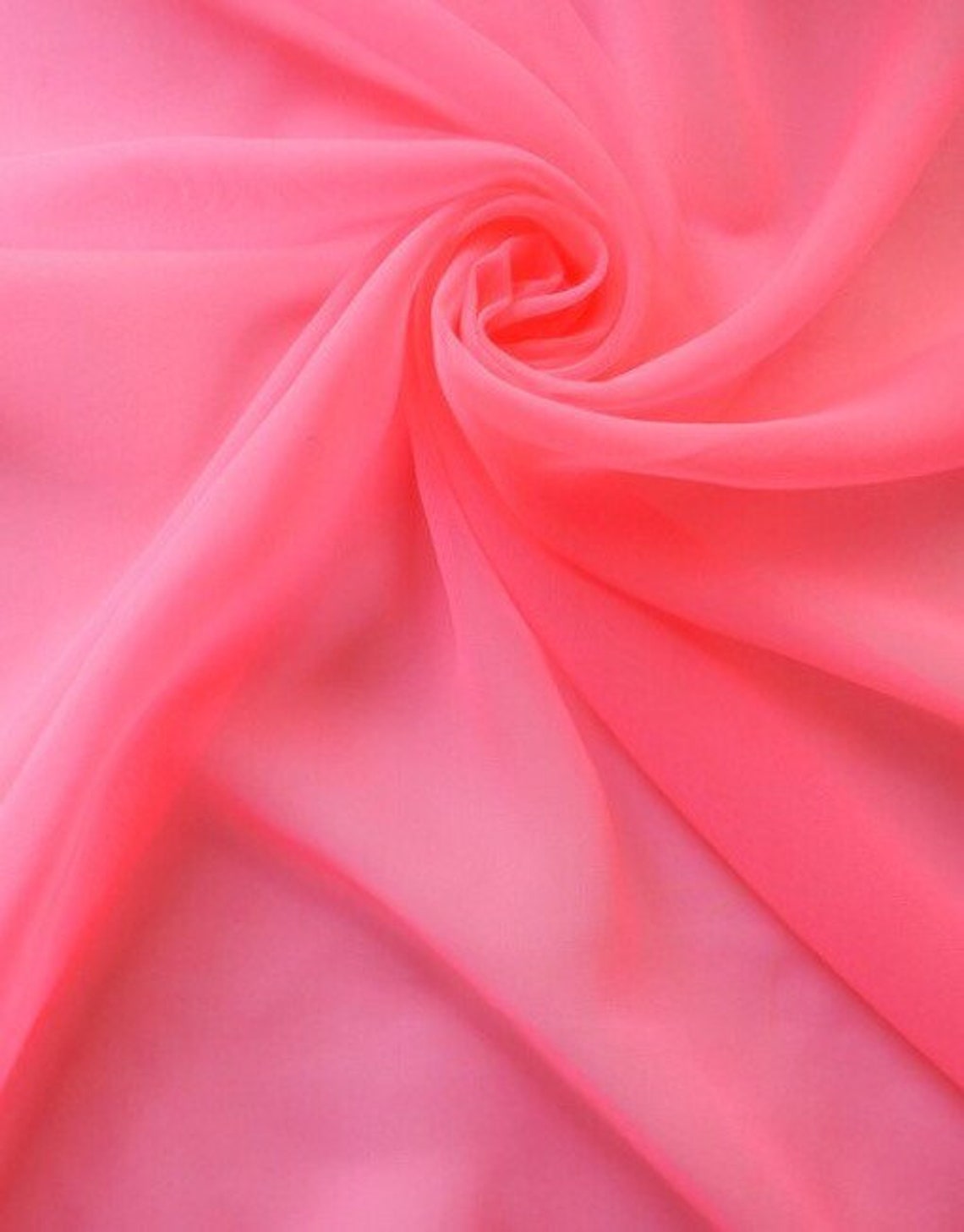 Neon Pink Poly Chiffon Fabricneon Pink Poly Chiffon45 Etsy