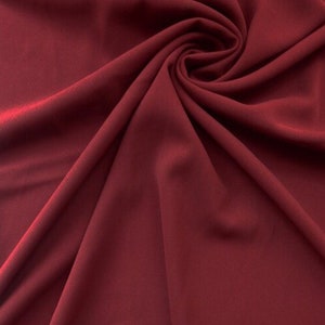 Bordeaux Crepe Fabric-Crepe Fabric-Poly Crepe-Bridal Fabric-Apparel Fabric-Medium Crepe-Manhattan Crepe-www.ViaFabrics.com