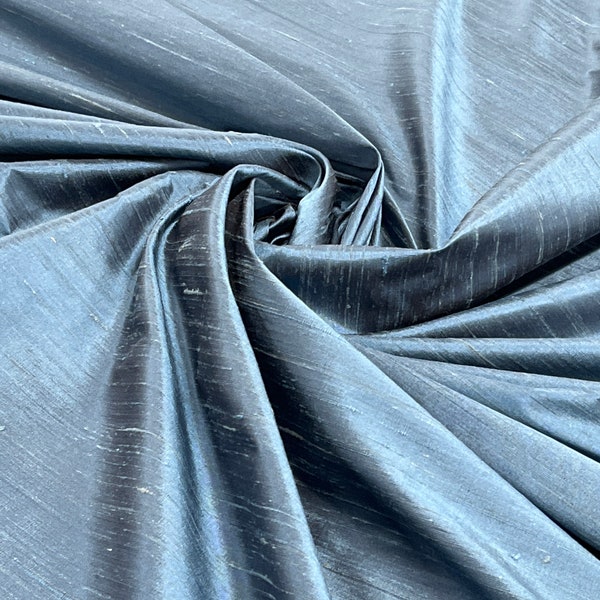 Sea Blue Dupioni Silk Fabric