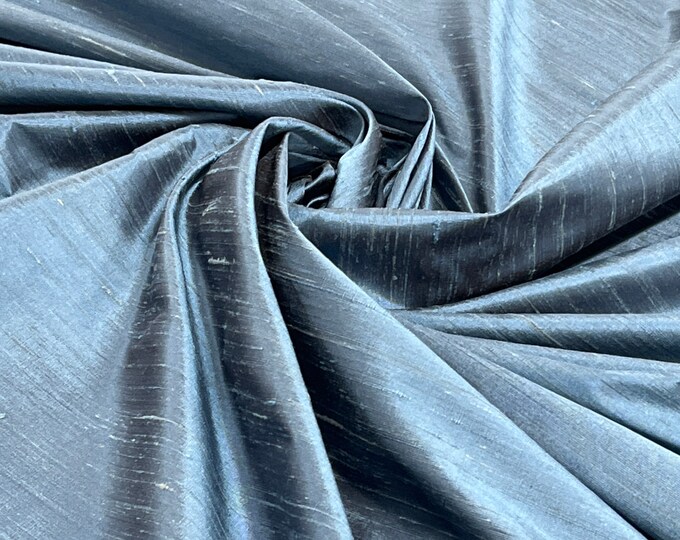 Blue Fog Dupioni Silk Fabric main image 0