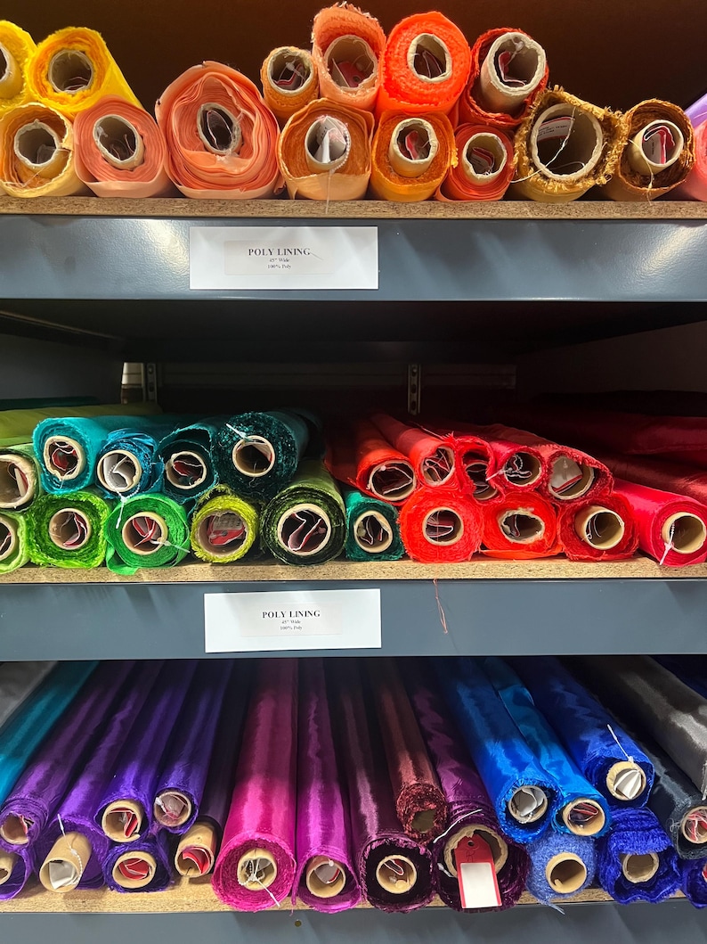 Poly China Lining-Polyester Lining-Lining Fabric-Apparel Lining-138 Colors-Listing 1-2 imagem 7