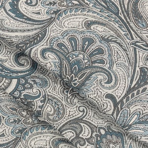 Blue Paisley Fabric-Paisley Fabric-Upholstery Fabric-Commercial Fabric-Interior Fabric-Home Decor