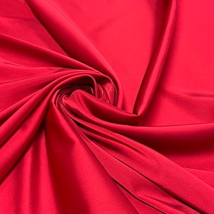 Stretch Satin-Scarlet Satin Fabric-Scarlet Stretch Satin-Stretch Fabric-Satin-Apparel Fabric-Xanadu Stretch Satin