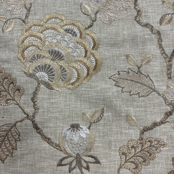 Embroidered Floral -Embroidered Fabric-Floral Fabric-Upholstery Fabric-Upholstery-Drapery Fabric-Apparel Fabric