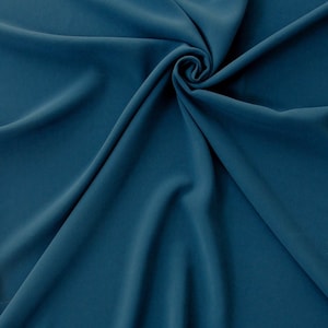 Deep Ocean Crepe Fabric-Blue Crepe Fabric-Crepe Fabric-Apparel Fabric-Stretch Crepe-Bridal Fabric