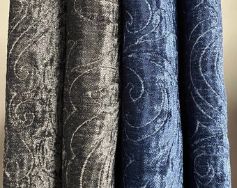 Damask Chenille Upholstery fabric by the yard-Upholstery Fabric-2 Colors