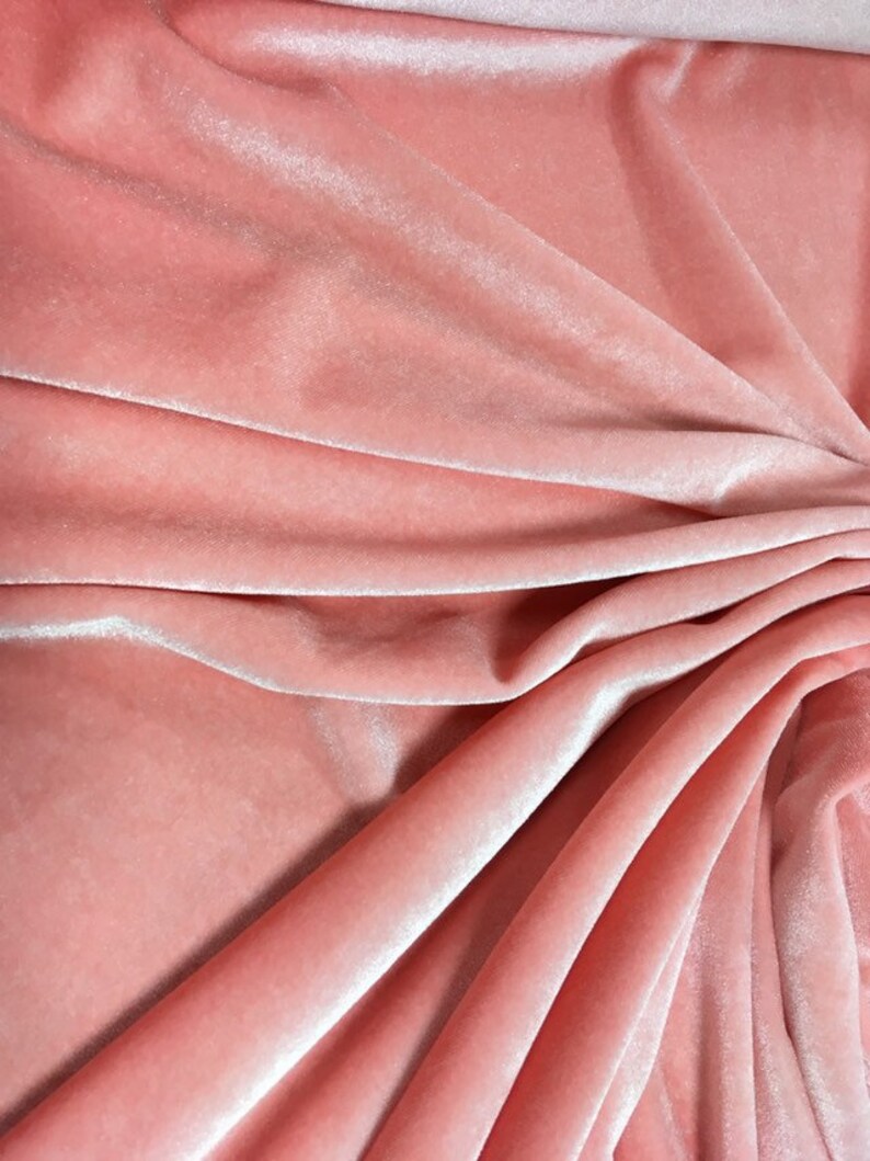 Coral Spandex Velvet-Pink Spandex Velvet-Spandex Velvet-Velvet Fabric-Velour Fabric-Stretch Velvet-Polyester Velvet-Knit Fabric-Velveteen