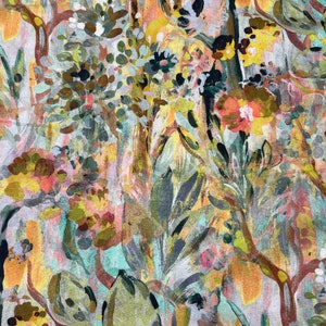 Floral Fabric-Floral Drapery-Upholstery Fabric-Upholstery-Watercolor Fabric-Drapery Fabric-Apparel Fabric-Color: Sage/Yellow