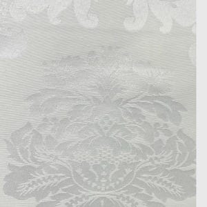 Damascus Upholstery-Damask Fabric-Drapery Fabric-19 Colors White