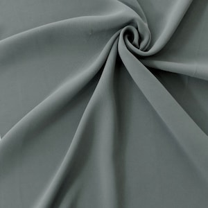 Pewter Crepe Fabric-Gray Crepe Fabric-Crepe Fabric-Apparel Fabric-Stretch Crepe-Bridal Fabric