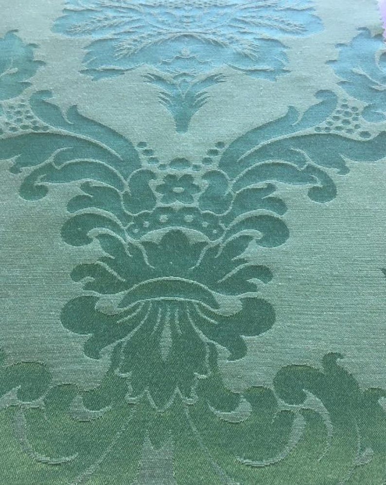 Damascus Upholstery-Damask Fabric-Drapery Fabric-19 Colors Hunter