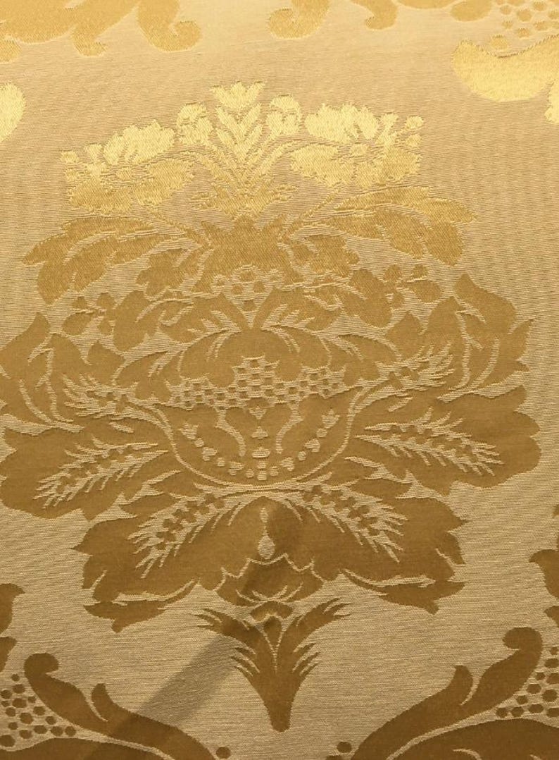 Damascus Upholstery-Damask Fabric-Drapery Fabric-19 Colors Gold