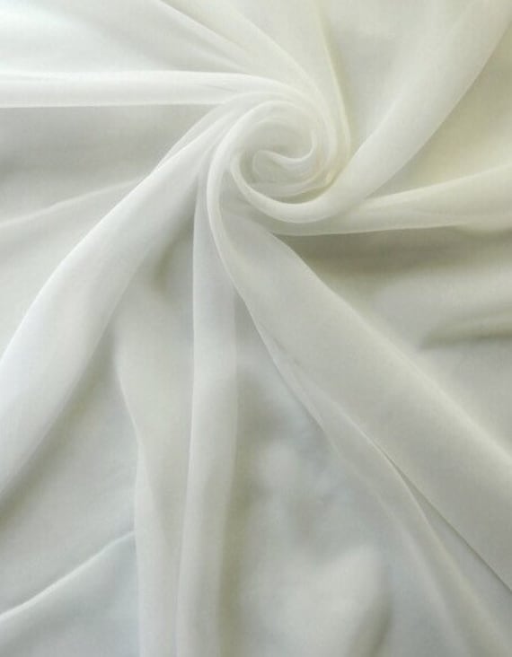 Ivory Poly Chiffon Fabric-Ivory Poly Chiffon-45 | Etsy