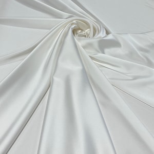 Stretch Satin-Off White Satin Fabric-Off White Stretch Satin-Stretch Fabric-Satin-Apparel Fabric-Xanadu Stretch Satin