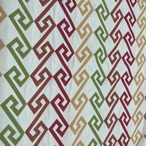 Geometric Upholstery Fabric, Greek Key Pattern, 54" Wide
