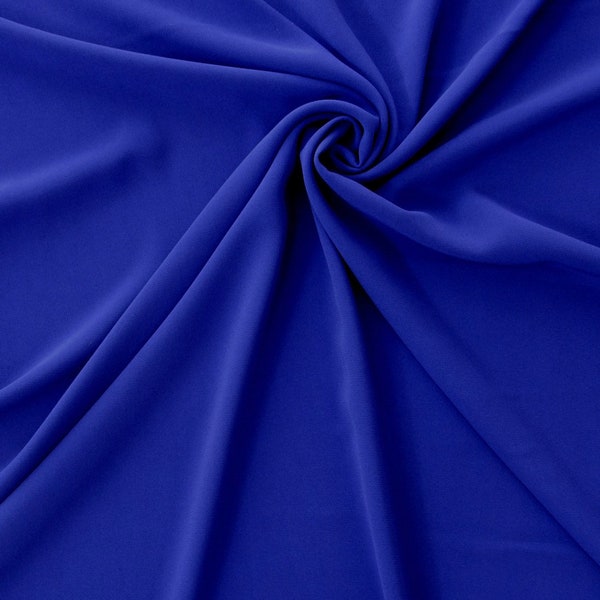 Electric Blue Crepe Fabric-Blue Crepe Fabric-Crepe Fabric-Apparel Fabric-Stretch Crepe-Bridal Fabric