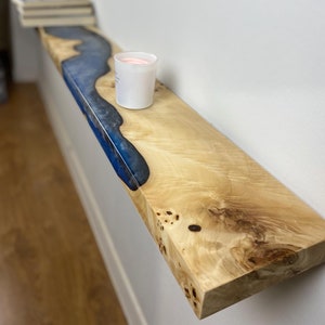 Handmade Floating Epoxy Resin Shelf, Modern Wall Poplar Shelves, Unique Desk or Bathroom Shelves, Stylish Book or Display Shelf