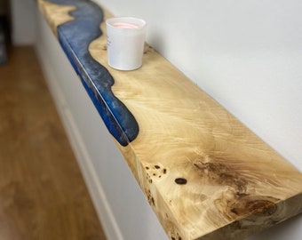 Handmade Floating Epoxy Resin Shelf, Modern Wall Poplar Shelves, Unique Desk or Bathroom Shelves, Stylish Book or Display Shelf