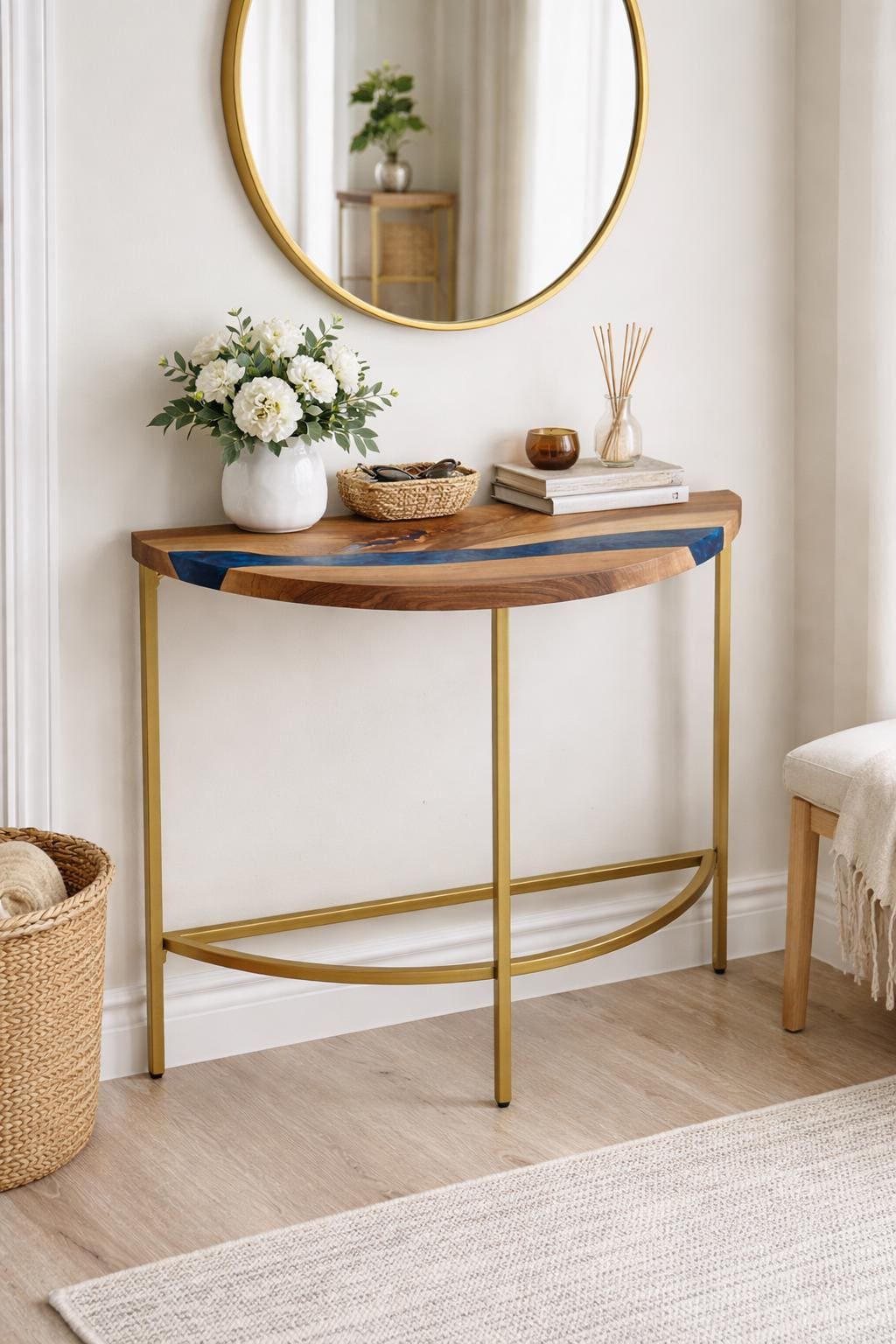 Half Moon Epoxy Table - Etsy