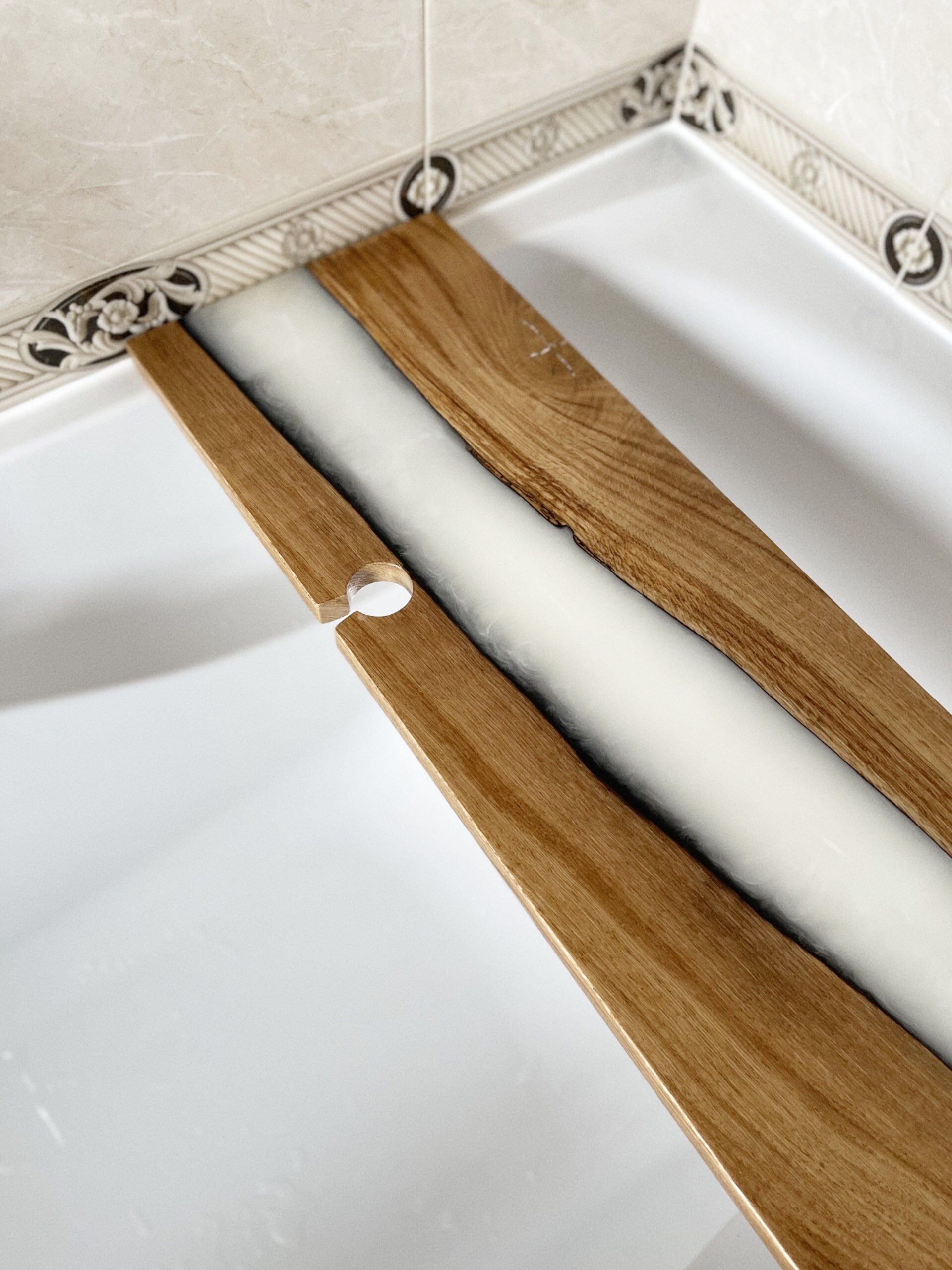 Wood Epoxy Bathtub Tray, Custom Shower Caddy, Bathroom, Walk in Tub, Shower Tray, Bathtub ...