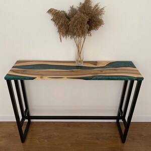 Wood Console Table, Live Edge Epoxy Resin Console Table,tv Media ...
